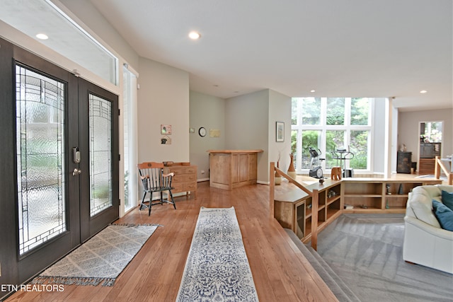 12212 Oakmont Cir, Knoxville, TN 37934 - foyer featuring french doors, wood finished floors, and recessed lighting