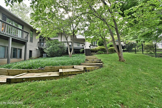 12212 Oakmont Cir, Knoxville, TN 37934 - view of yard with central air condition unit and stairway