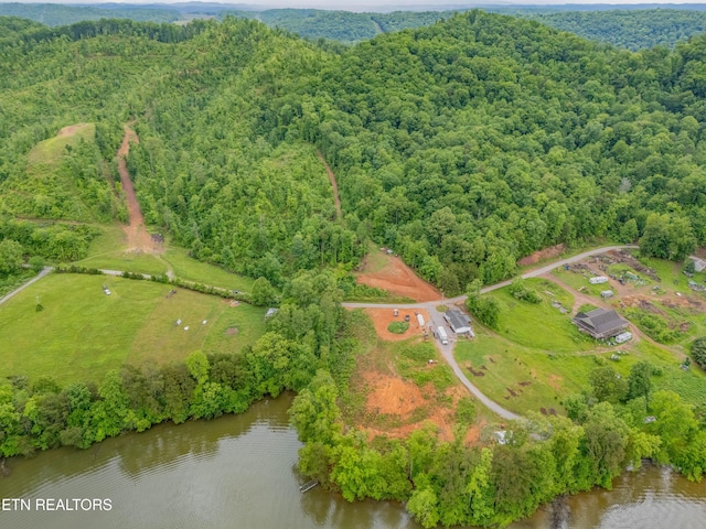 384 Lancer Rd, Harriman, TN 37748 - drone / aerial view of a heavily wooded area and a large body of water