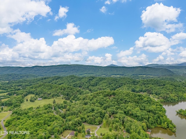 384 Lancer Rd, Harriman, TN 37748 - drone / aerial view of a heavily wooded area and a water and mountain view