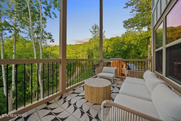 sunroom with an outdoor hangout area