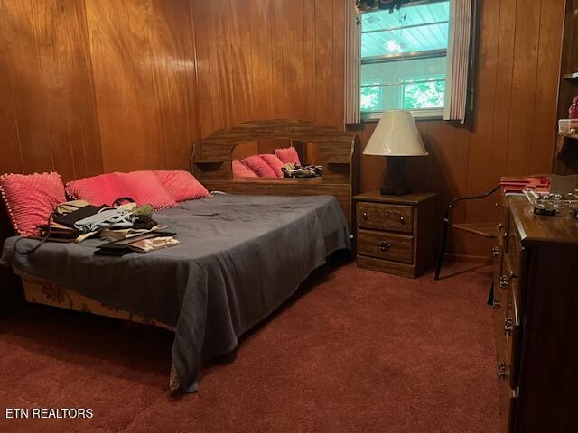 1634 Snodderly Dr, Lenoir City, TN 37771 - carpeted bedroom featuring wooden walls