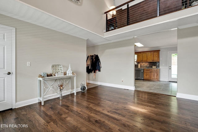 1023 NE Old Charleston Rd, Cleveland, TN 37312 - living room with wood finished floors, ornamental molding, and baseboards