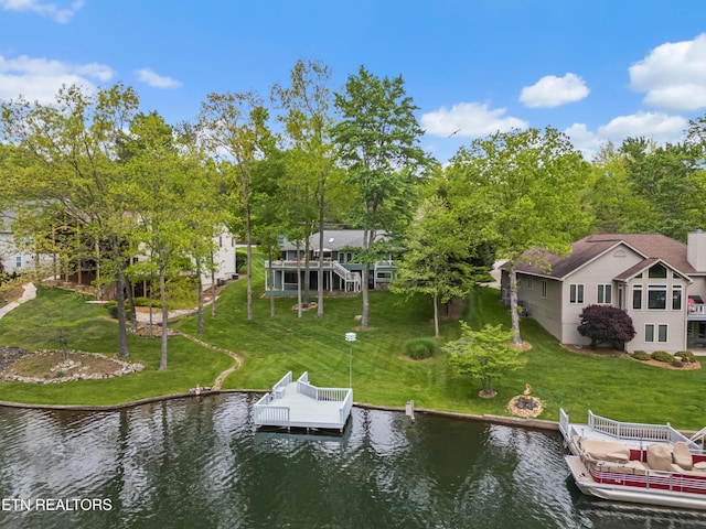 118 Motthaven Dr, Crossville, TN 38558 - dock area with a water view and a lawn