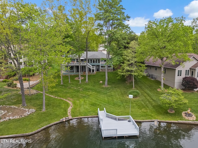 118 Motthaven Dr, Crossville, TN 38558 - dock area featuring a lawn and a water view