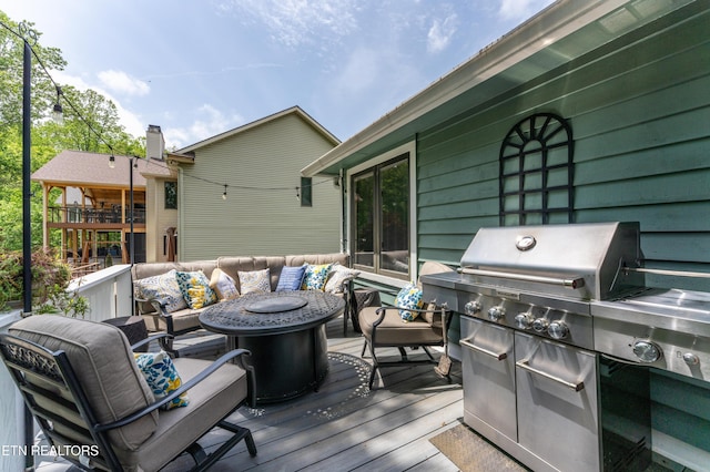 118 Motthaven Dr, Crossville, TN 38558 - deck featuring outdoor lounge area and grilling area