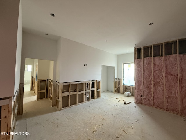 empty room with recessed lighting