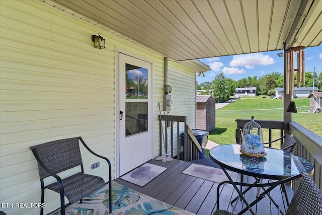 138 Robinson Ln, Middlesboro, KY 40965 - wooden deck featuring a yard and outdoor dining area