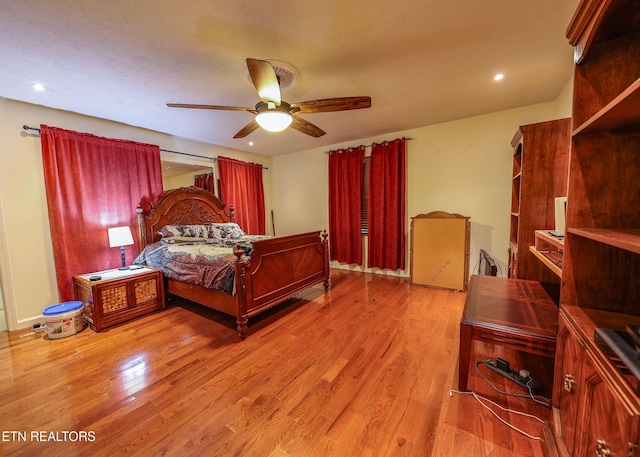 112 Chestnut Hill Rd, Oak Ridge, TN 37830 - bedroom with wood finished floors and ceiling fan