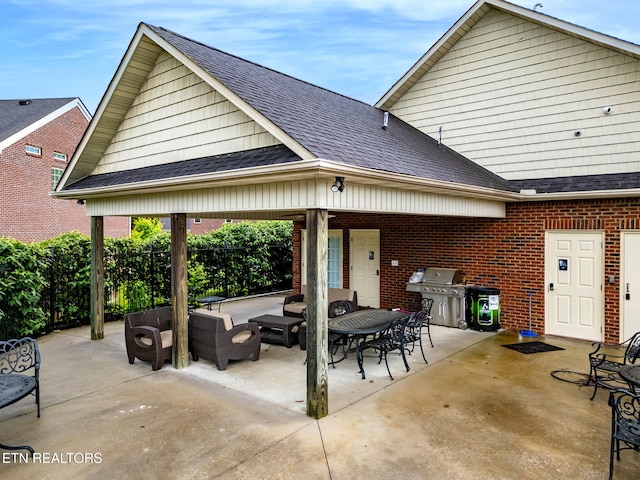 12888 Lily Pond Ln, Knoxville, TN 37922 - view of patio / terrace with an outdoor hangout area, a gazebo, and area for grilling