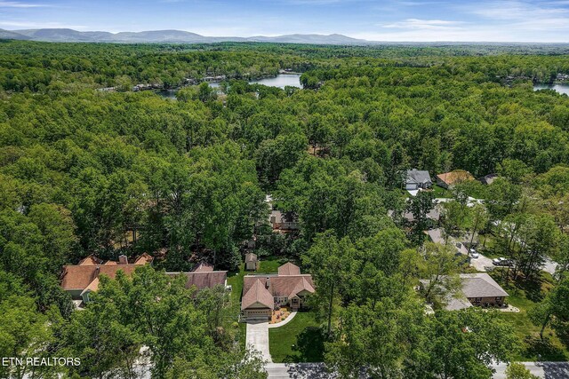 157 Garfield Ct, Crossville, TN 38558 - drone / aerial view of a heavily wooded area and a water and mountain view
