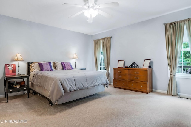 157 Garfield Ct, Crossville, TN 38558 - bedroom with light colored carpet, baseboards, and a ceiling fan