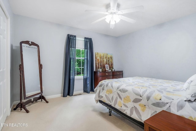 157 Garfield Ct, Crossville, TN 38558 - bedroom featuring carpet, baseboards, and ceiling fan