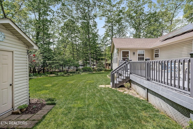 157 Garfield Ct, Crossville, TN 38558 - view of green lawn with a deck