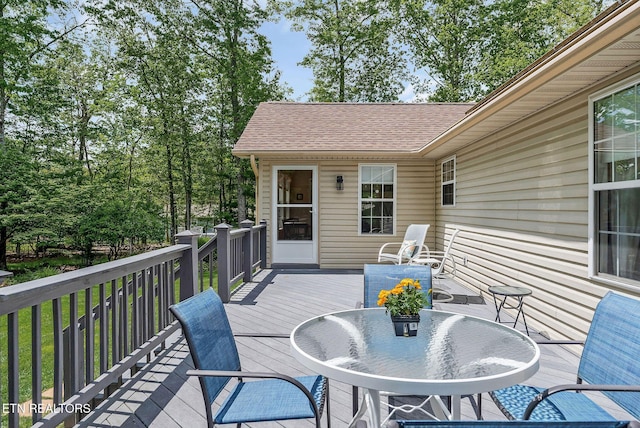 157 Garfield Ct, Crossville, TN 38558 - wooden terrace with outdoor dining space