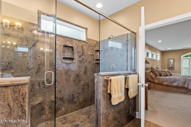 115 Tecumseh Ln, Loudon, TN 37774 - ensuite bathroom featuring an enclosed shower and recessed lighting