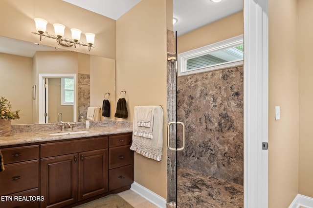 115 Tecumseh Ln, Loudon, TN 37774 - full bath with a shower stall, healthy amount of natural light, baseboards, and vanity