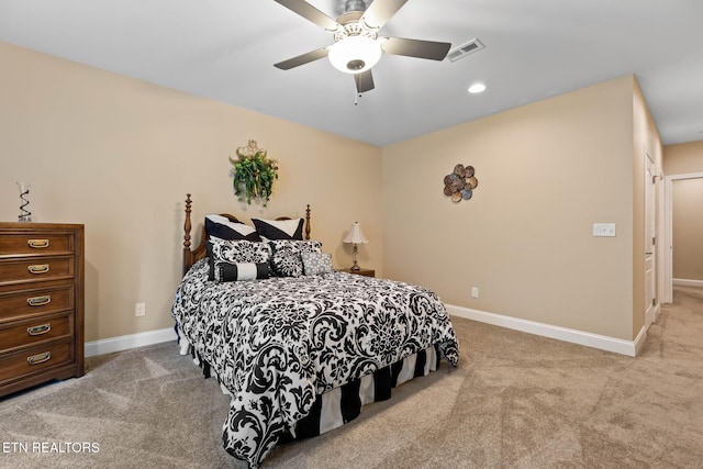 115 Tecumseh Ln, Loudon, TN 37774 - bedroom featuring light colored carpet, baseboards, ceiling fan, and recessed lighting