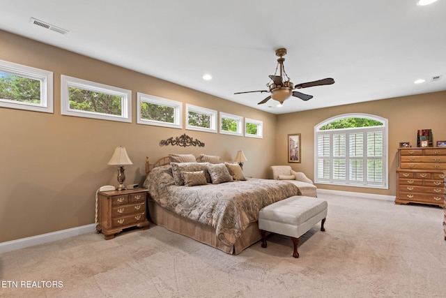 115 Tecumseh Ln, Loudon, TN 37774 - bedroom with carpet, baseboards, recessed lighting, and ceiling fan