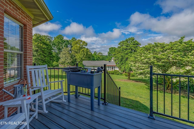 312 Cheestana Way, Loudon, TN 37774 - deck with a yard and view of wooded area