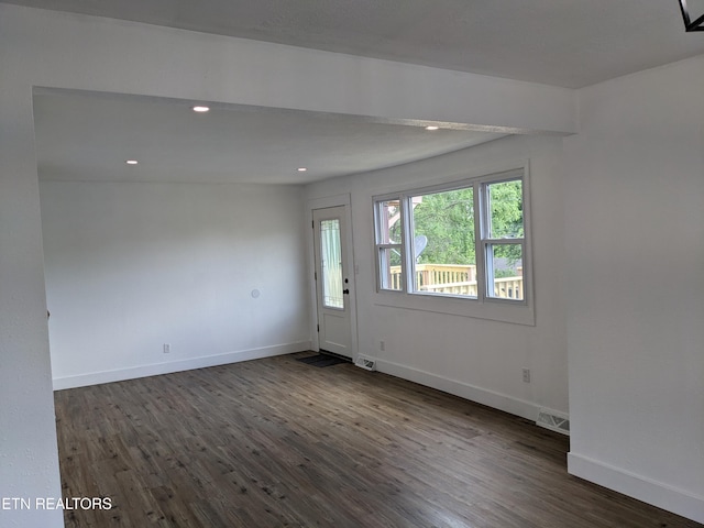 628 Algonquin Dr, Morristown, TN 37813 - unfurnished room with dark wood finished floors, baseboards, and recessed lighting