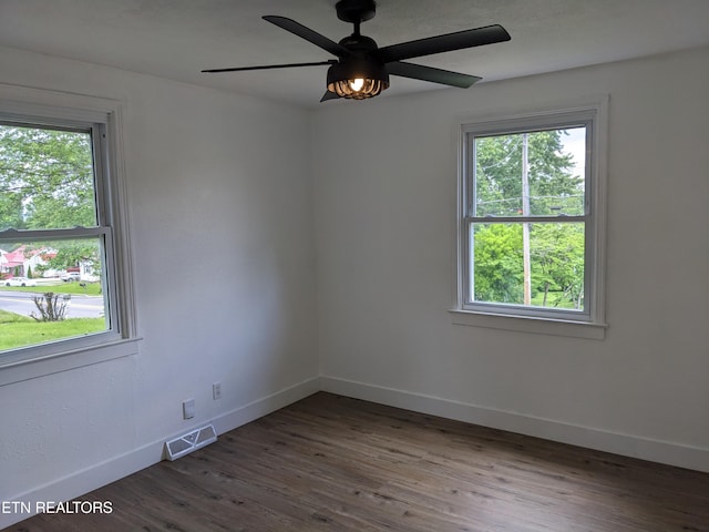 628 Algonquin Dr, Morristown, TN 37813 - spare room with plenty of natural light, baseboards, wood finished floors, and a ceiling fan
