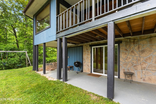 view of patio with grilling area