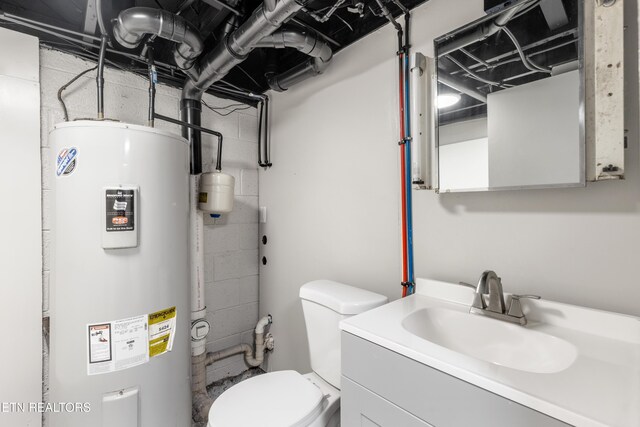 4525 Fawnie Ln, Knoxville, TN 37918 - bathroom with water heater, toilet, and vanity