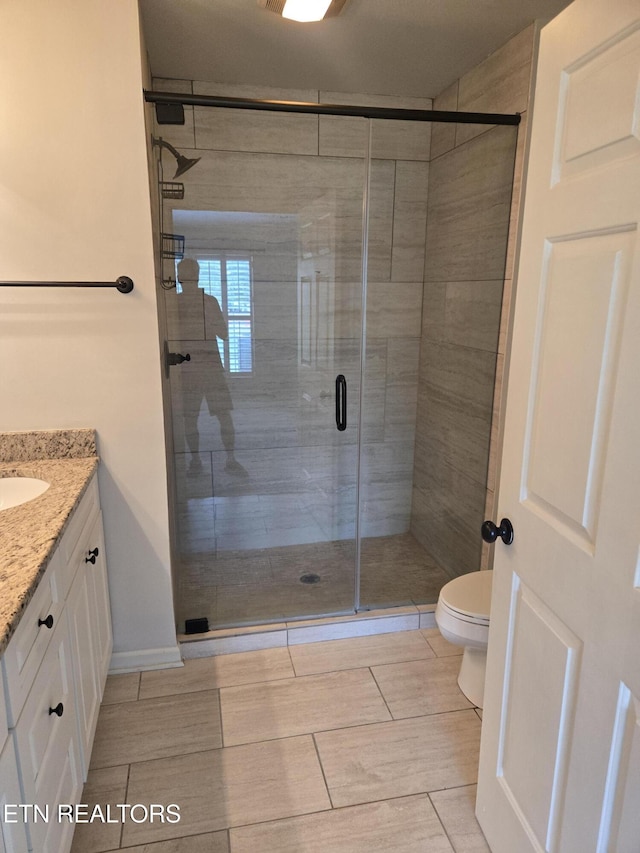 678 Applegate Ln Unit 33, Knoxville, TN 37934 - full bathroom featuring toilet, vanity, and a shower stall