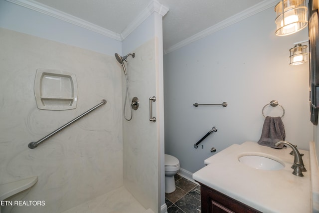 917 Swan Pond Circle Rd, Harriman, TN 37748 - full bath with toilet, walk in shower, crown molding, and vanity
