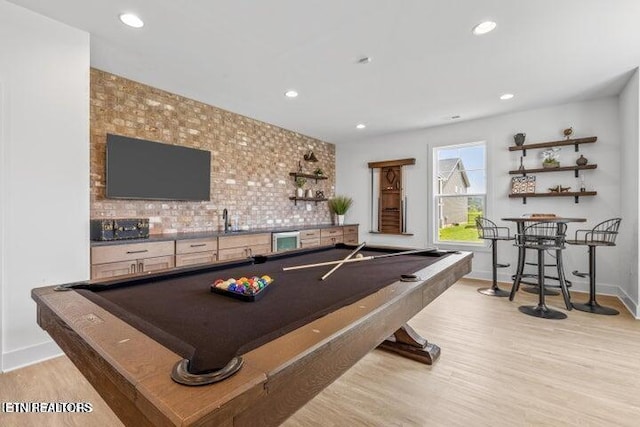 8143 Gold Bell St Lot 20, Powell, TN 37849 - game room featuring wood finished floors, pool table, baseboards, recessed lighting, and beverage cooler