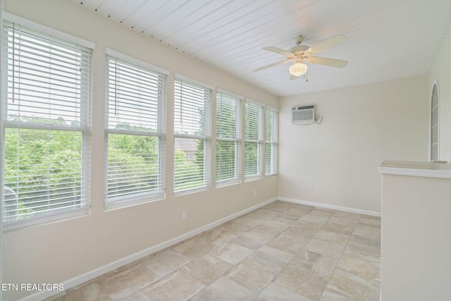 111 Devanshire Ct, Oak Ridge, TN 37830 - unfurnished sunroom featuring a wall unit AC and baseboards