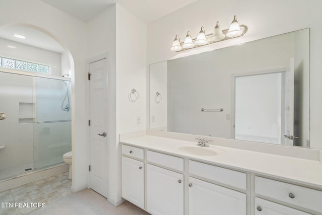 111 Devanshire Ct, Oak Ridge, TN 37830 - full bathroom featuring a shower stall, vanity, and toilet