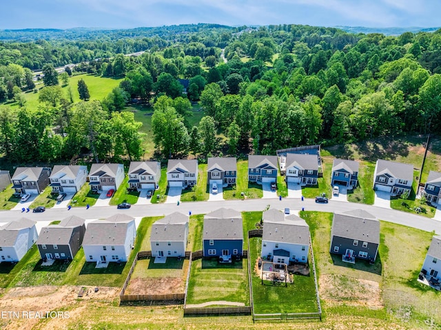 1024 Curly Top Ln, Knoxville, TN 37932 - aerial view of residential area featuring a heavily wooded area