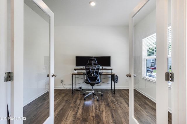 1024 Curly Top Ln, Knoxville, TN 37932 - home office with french doors, wood finished floors, and baseboards