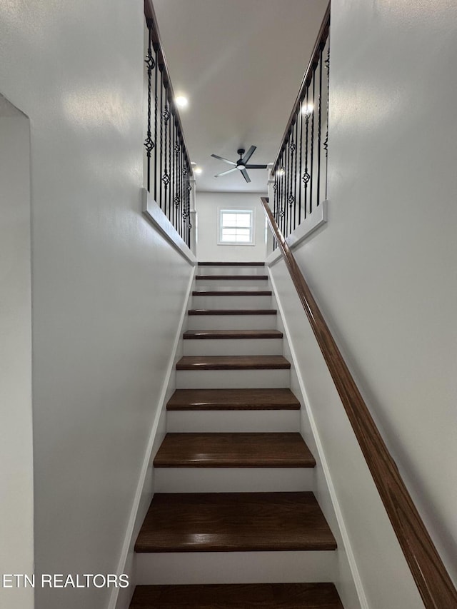 151 Clear Creek Rd, Newport, TN 37821 - staircase with ceiling fan