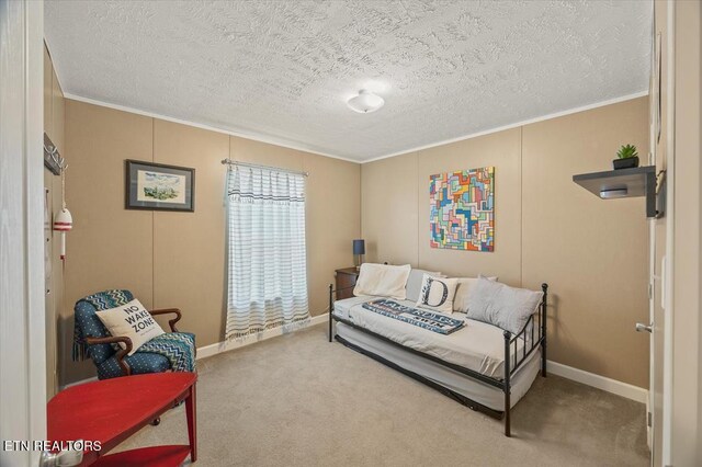 2061 Bolestown Loop, Alpine, TN 38543 - carpeted bedroom featuring ornamental molding, baseboards, and a textured ceiling