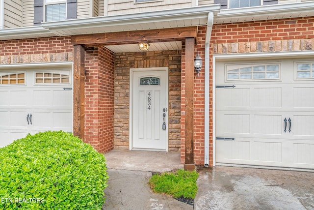 4834 Fountain View Way, Knoxville, TN 37918 - property entrance with brick siding and an attached garage
