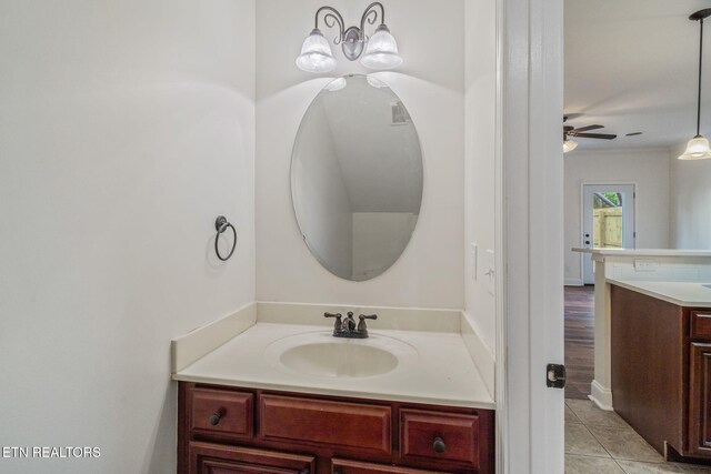 4834 Fountain View Way, Knoxville, TN 37918 - bathroom with vanity, ceiling fan, and tile patterned floors