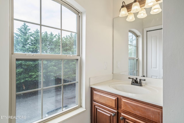4834 Fountain View Way, Knoxville, TN 37918 - bathroom featuring vanity and a chandelier