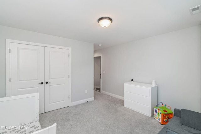 9337 Sandy Springs Ln, Knoxville, TN 37922 - unfurnished bedroom with light colored carpet, baseboards, and a closet