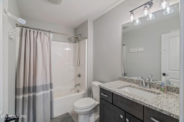 9337 Sandy Springs Ln, Knoxville, TN 37922 - bathroom with toilet, shower / bath combo with shower curtain, and vanity