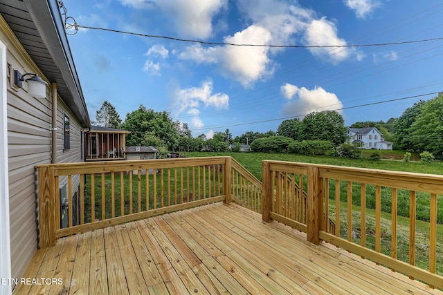 911 Valley Vista Dr, Loudon, TN 37774 - deck with a yard and view of wooded area
