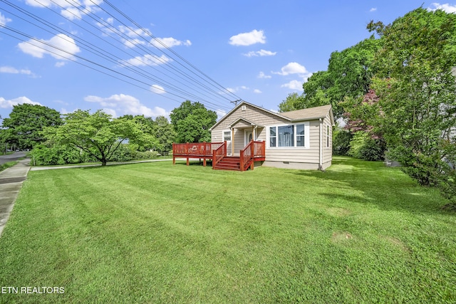 2007 NE Albert Ave, Knoxville, TN 37917 - view of grassy yard featuring a wooden deck