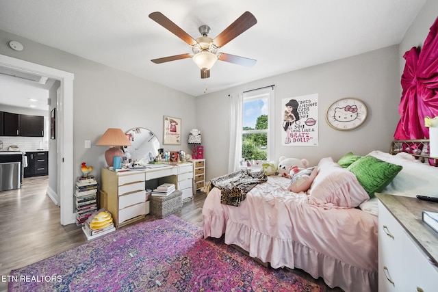 2007 NE Albert Ave, Knoxville, TN 37917 - bedroom with wood finished floors and ceiling fan
