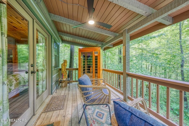 410 Sassafras Trl, Sevierville, TN 37876 - sunroom / solarium with french doors and ceiling fan