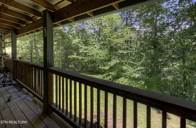 deck featuring a yard