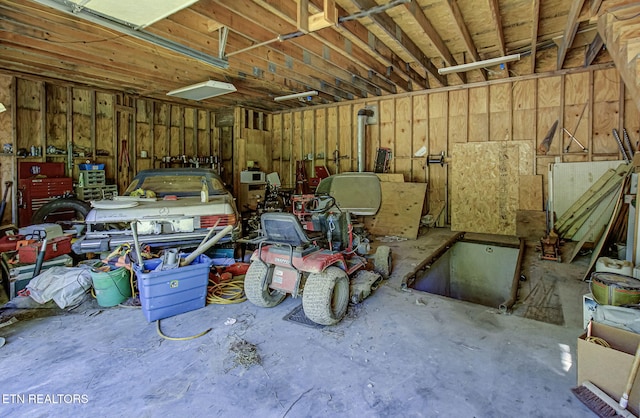 view of garage