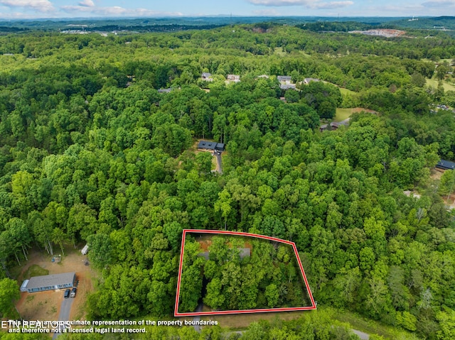 1452 Lower English Creek Rd, Newport, TN 37821 - aerial view of property's location with a heavily wooded area and property boundaries highlighted