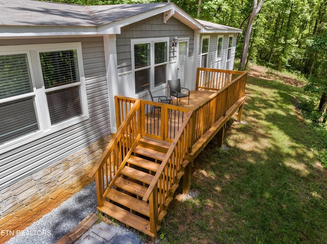 1452 Lower English Creek Rd, Newport, TN 37821 - deck featuring a yard and stairway